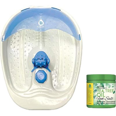 PURSONIC&#39;s Ultimate Foot Care Kit - Foot Spa, Pedicure Tools, Massager, Tea Tree Oil Salt Scrub, and Warming Function - Relax and Revitalize Tired Feet!