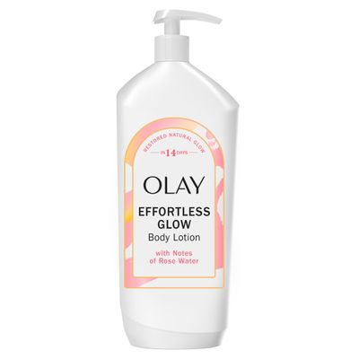 Olay Effortless Glow Hydrating Body Lotion for Women, Restore Skin&#39;s Natural Glow, Absorbs Instantly, Notes of Rose Water Scent, 18 fl oz