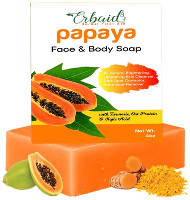 Papaya Soap Face &amp; Body Wash - Skin Brightening Papaya Soap Bar for Dark Spots - Reduce Acne, Cleanse Scars, &amp; Even Skin Tone - with Turmeric, Kojic Acid &amp; Essential Oils - for All Skin Types