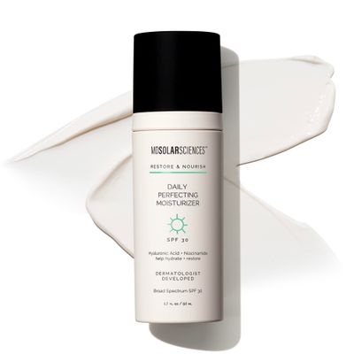 MDSolarSciences Daily Perfecting Moisturizer Sunscreen SPF 30, Face Moisturizer and Sunscreen, Anti-Aging, Broad Spectrum Protection, Paraben-Free, Hydrating Lotion for All Skin Types, 1.7 Fl Oz
