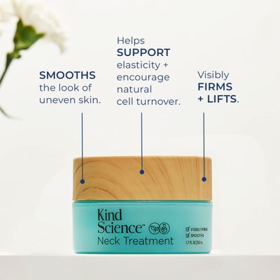 Kind Science by Ellen DeGeneres Neck Treatment - Neck Cream Visibly Firms, Lifts & Supports Natural Cell Turnover for Anti Aging Firming and Tightening - Paraben, Dye & Fragrance Free, 1.7 oz