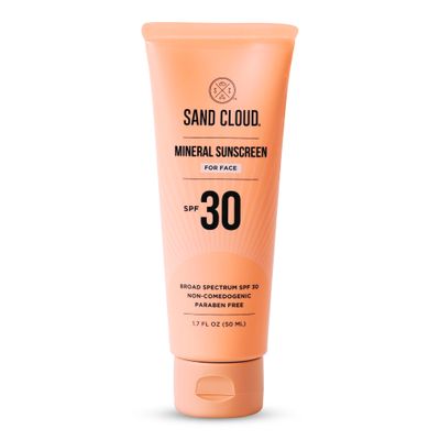 Sand Cloud Broad Spectrum Mineral Sunscreen for Face SPF 30, 1.7 Oz - Zinc Oxide Face Sunscreen for Sensitive Skin - Fragrance-Free Facial Mineral Sunscreen that Hydrates, Nourishes, &amp; Protects Skin