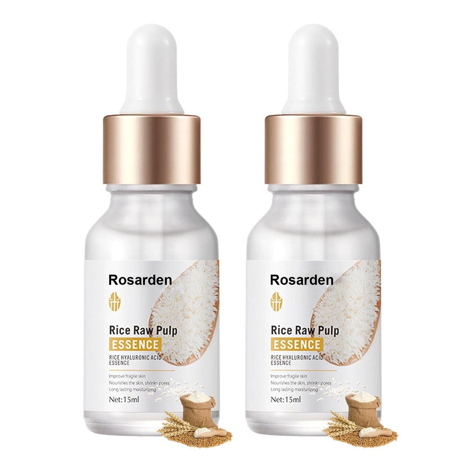 Rice Serum for Face, 2Pcs Rice Water Face, Rice Serum with Rice Raw Pulp Essence, Hydrating Serum for Dry Skin, Deep Moisturizing Nourish Facial Serum Essence, Smooth Fine Line, Restore skin Elasticit