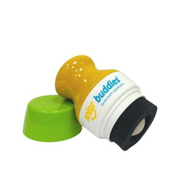 Solar Buddies Sunscreen Applicator - Single Green - Refillable Roll on Sponge Sunscreen, Suncream &amp; Lotion Applicator For Kids, Adults &amp; Families - Holds 3.4fl oz, Perfect Size for Travel