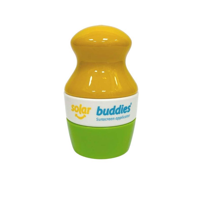 Solar Buddies Sunscreen Applicator - Single Green - Refillable Roll on Sponge Sunscreen, Suncream &amp; Lotion Applicator For Kids, Adults &amp; Families - Holds 3.4fl oz, Perfect Size for Travel