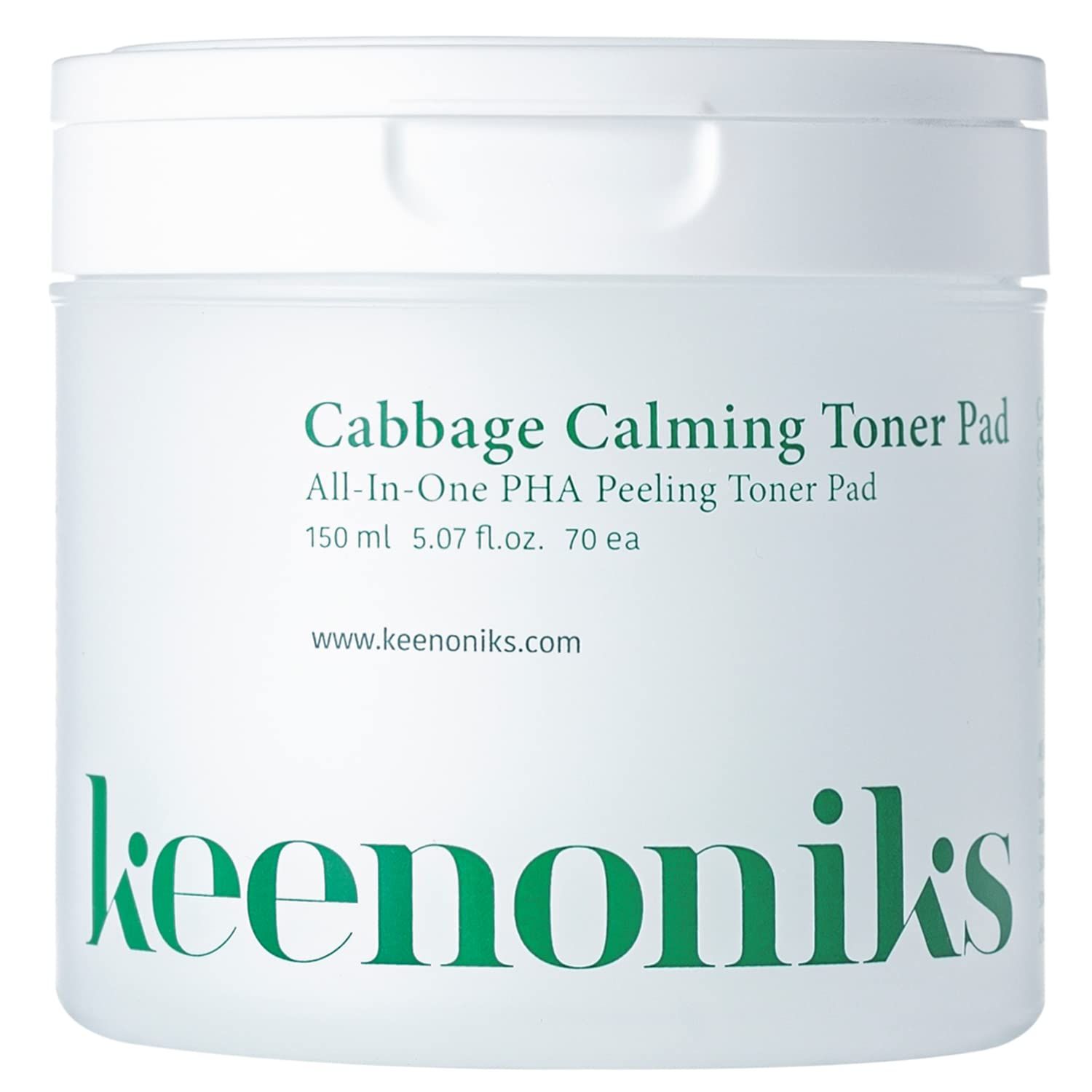 Keenoniks Dual Texture Toner Pads with Essence 70ea Value Pack - Cabbage Calming to Soothe, Minimize Pores and Control Sebum | Wipes for Mild Exfoliator, Skin Balancing | Korean Skincare - (5.07Oz)