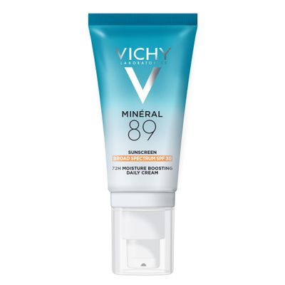 Vichy Minral 89 Face Sunscreen SPF 30, Hydrating Daily Sunscreen For Face SPF 30, Hyaluronic Acid + Niacinamide + Squalane Oil, No White Cast Sunscreen, Oxybenzone Free, Travel Size Sunscreen
