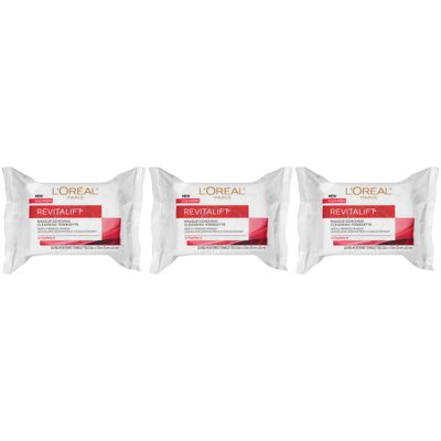 L&#39;Oreal Paris Revitalift Makeup Removing Wipes with Vitamin E, Face Cleansing Towelettes, 30 Count, Pack of 3