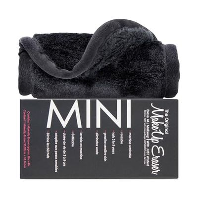 The Original MakeUp Eraser Mini PRO, Erase All Makeup With Just Water, Including Waterproof Mascara, Eyeliner, Foundation, Lipstick, Sunscreen and More! Chic Black, 1ct.