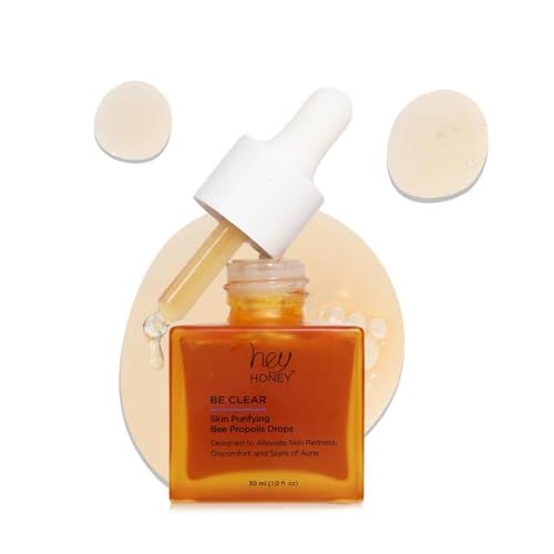 Hey Honey Skincare Be Clear Skin Purifying Bee Propolis Drops Serum | Designed To Alleviate Skin Redness, Discomfort, Blemishes &amp; Acne | 1 Oz