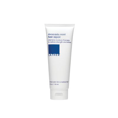 LATHER Avocado Mint Hair Mask Repair Treatment - Deep Conditioning Hair Mask to Smooth, Restore Strength &amp; Shine on Dry or Damaged Hair - Leave In Conditioning Mask - Sulfate Free - 4 Fl Oz Tube
