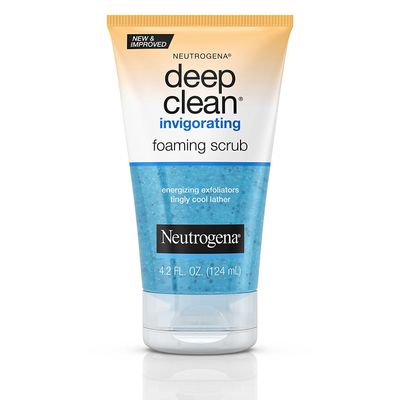 Neutrogena Deep Clean Invigorating Foaming Facial Scrub with Glycerin, Cooling &amp; Exfoliating Gel Face Wash to Remove Dirt, Oil &amp; Makeup, 4.2 fl. oz