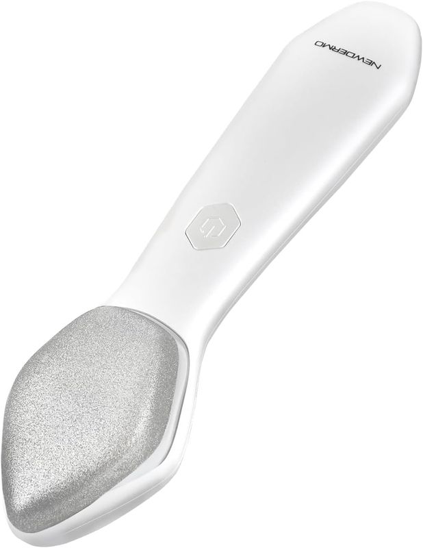 NEWDERMO Microdermabrasion Machine Pro, Large Diamond Electric Microdermabrasion Wand Tool With Red Light Therapy &amp; 3 Levels Frequency for Face Body Exfoliate Skin Care(White)