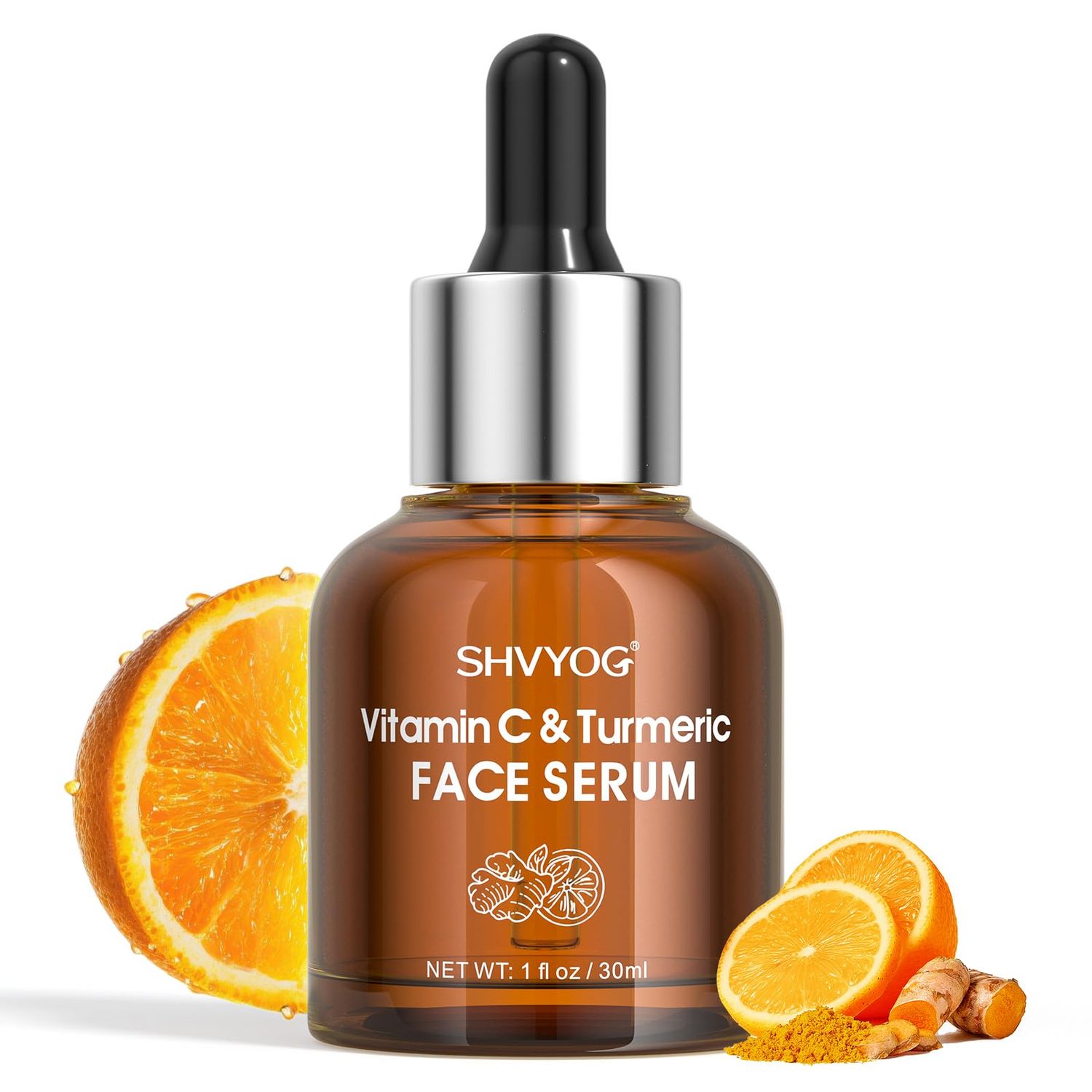Vitamin C Face Serum with Turmeric for Uneven Skin Tone, Vitamin C &amp; Turmeric Serum for Anti-Aging, Hydrating and Improving Dull Skin 1 Fl Oz