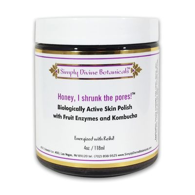 Simply Divine Botanicals Honey I Shrunk The Pores - All-Natural and Organic Skin Polish to Tighten Skin, Reduce Pores, Exfoliate for All Skin Types, 4 oz