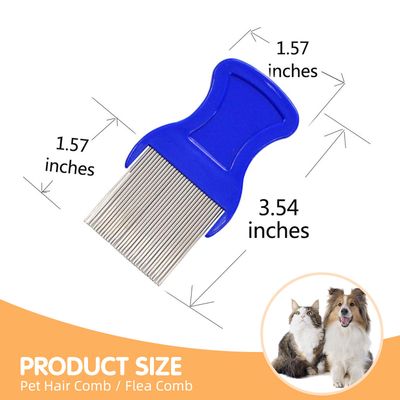 HESSION 6 Pack Flea Lice Combs Removal Dandruff Comb with Metal Teeth Double Sided Fine Combs Metal Teeth Flea Lice Combs for Pets Kids Adults (Orange)