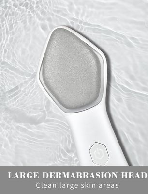 NEWDERMO Microdermabrasion Machine Pro, Large Diamond Electric Microdermabrasion Wand Tool With Red Light Therapy & 3 Levels Frequency for Face Body Exfoliate Skin Care(White)