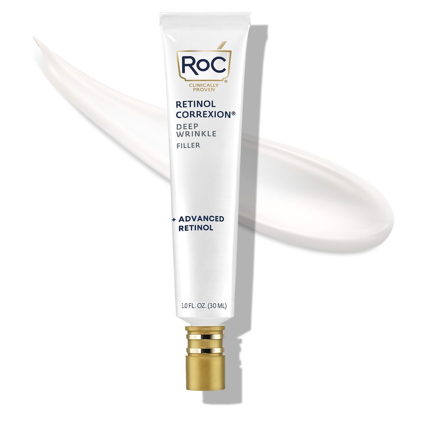 RoC Retinol Correxion Deep Wrinkle Facial Filler with Hyaluronic Acid &amp; Retinol, Skin Care Stocking Stuffers for Men &amp; Women, 1 Fl Oz (Packaging May Vary)