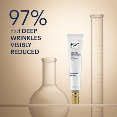 RoC Retinol Correxion Deep Wrinkle Facial Filler with Hyaluronic Acid &amp; Retinol, Skin Care Stocking Stuffers for Men &amp; Women, 1 Fl Oz (Packaging May Vary)