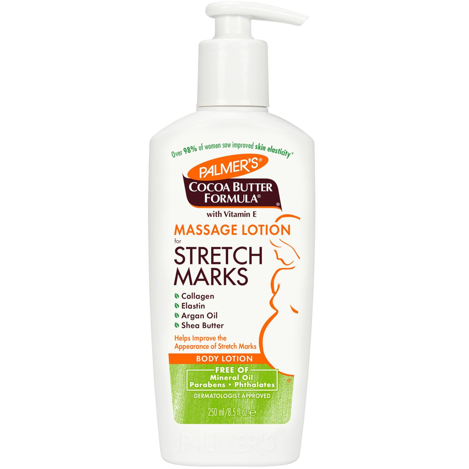 Palmer&#39;s Cocoa Butter Formula Massage Lotion For Stretch Marks, Pregnancy Skin Care, Belly Cream with Collagen, Elastin, Argan OIl and Shea Butter, 8.5 Ounces