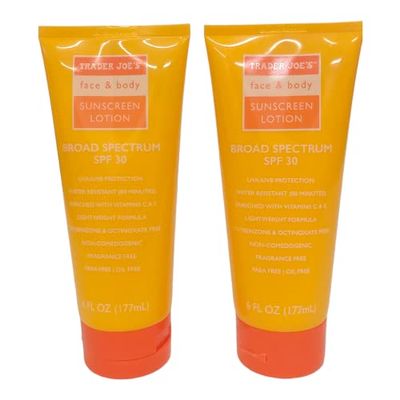 Trader Joe&#39;s Face &amp; Body Sunscreen SPF30 (Pack of 2)