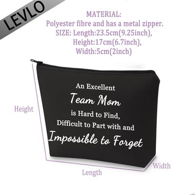 LEVLO Best Coworker Leaving Gifts An Excellent Team Mom is Hard to Find Makeup Bags Women Colleague Leaving Gift (Excellent Team Mom-black)