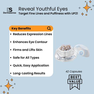 UP21 Eye Serum for Dark Circles &amp; Puffiness (42 cap jar)