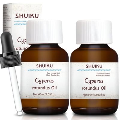 SHUIKU Cyperus Rotundus Oil, Cyperus, 100% Pure Natural Oil for Reducing Body Hair Growth (2 PACKS)