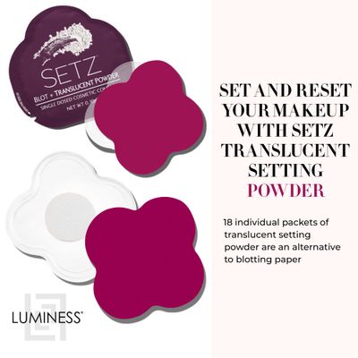 Luminess Setz Translucent Setting Powder 18 Pack - for Natural, Non-Oily Finish & Long-Lasting Wear - Mattifies Complexion & Sets Makeup, Preventing Lines & Creases