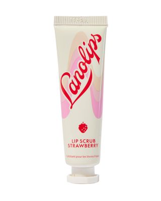 Lanolips Lip Scrub - Natural Lip Exfoliator Made with Lanolin, Vitamin E &amp; Finely Ground Strawberry Seeds - Gentle Sugar Scrub for Healthy, Soft Lips - Strawberry (.35 oz)