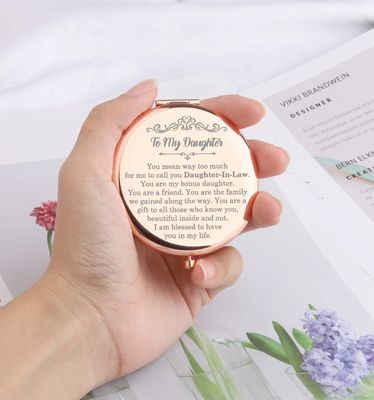 WSNANG Daughter in Law Gift Daughter in Law Compact Pocket Makeup Mirror Gift for Bridal Bonus Daughter Travel Makeup Mirror (Daughter-in-Law Mirror)