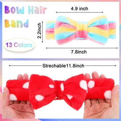 Jutom 74 Pcs Spa Headband Bulk for Women Coral Fleece Bow Makeup Headband Cosmetic Skincare Hairband for Washing Face Soft Facial Hair Wrap Headband Terry Cloth Headbands for Spa Party, 32 Styles