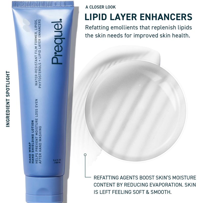 Prequel Skin - Hand Wrap Shielding Lotion - Moisturizing Hand Cream - Lotion for Dry Hands - Hand Protection Ointment - 3.4 Fl Oz