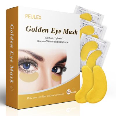 PEULEX Beauty Golden Under Eye Patches (20 Pairs) - Under Eye Mask for Face Collagen Skin Care Products, Treatment for Dark Circles, Puffy Eyes, Refreshing, Revitalizing, Travel, Wrinkles