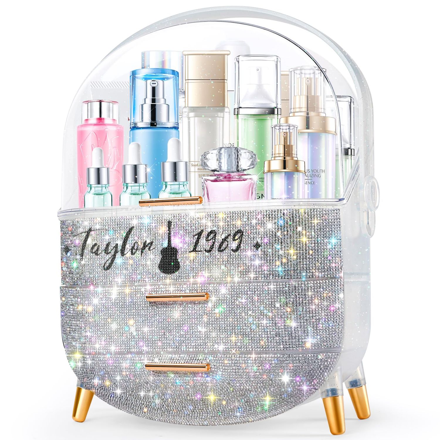 Ptesly Teen Girls Gift Makeup Organizer,Skincare Organizer Jewelry Storage,Cosmetics Storage and Display Case,Make Up Holders and Organizers for Countertop,Bathroom Organizer (Taylor)