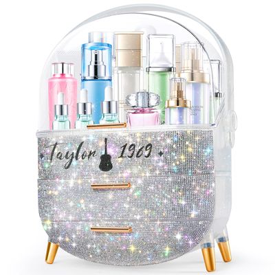 Ptesly Teen Girls Gift Makeup Organizer,Skincare Organizer Jewelry Storage,Cosmetics Storage and Display Case,Make Up Holders and Organizers for Countertop,Bathroom Organizer (Taylor)