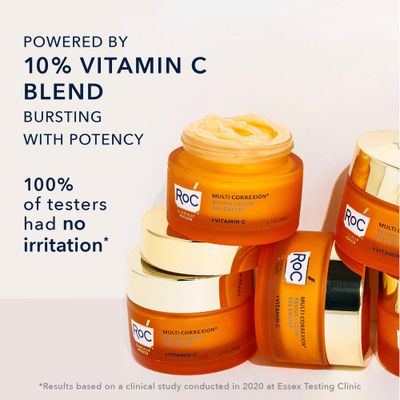 RoC Multi Correxion Revive + Glow 10% Vitamin C Blend Face Moisturizer, Anti-Aging Gel Cream, Hypo-Allegenic & Oil-Free Skin Care, Stocking Stuffers for Men & Women, 1.7 oz (Packaging May Vary)