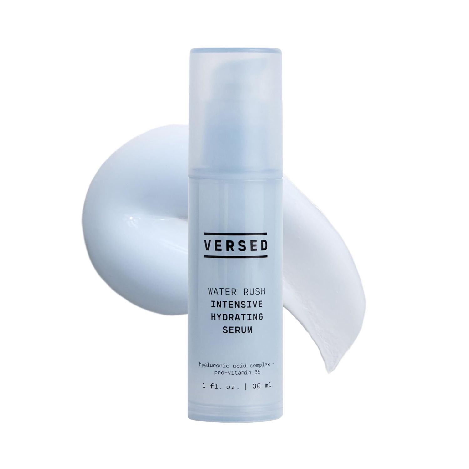 Versed Water Rush Intensive Hydrating Serum - Hyaluronic Acid Serum for Face with Vitamin B5 - Lightweight Face Serum for Dry Skin - Sensitive Skin-Approved &amp; Clinically Tested