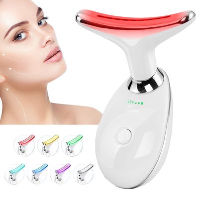 Red-Light-Therapy-for-Face and Neck, Face  culpting Wand with 7 Color, Anti rinkles Facial Massager for Face and Neck Tool for Skin Care (White)