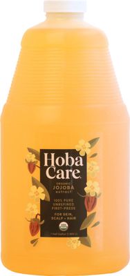 HobaCare Organic Jojoba Oil - 100% Pure, Unrefined Jojoba Oil for Skin &amp; Nails - Moisturizing Body Oil &amp; Face Moisturizer for Dry Skin - Natural Jojoba Oil for Hair &amp; Beard Care (64 fl oz)