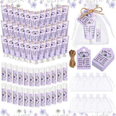 Swiffen 24 Sets Christian Hand Cream and Lip Balm Gift Set Christmas Christian Gift for Women Travel Size Hand Lotion Bible Verse Lip Balm Bulk for Baby Bridal Shower Mom Holiday Gift(Classic)