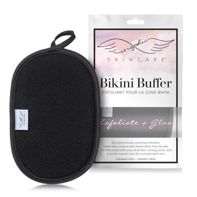 Seraphic Skincare Bikini Buffer - 100% Vegan Viscose Scrub Mitt For Women - Gently Exfoliates Dead Skin - Ingrown Hair &amp; Razor Bumps Treatment on Bikini Area - Natural &amp; Effective Exfoliation