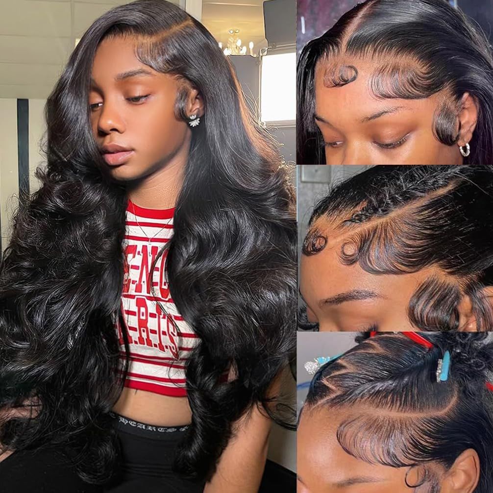 Vipeony Body Wave Lace Front Wigs Human Hair Pre Plucked 13x4 HD Lace Front Wigs Human Hair Body Wave Wigs Human Hair 180 Density Frontal Wigs Glueless Wigs Human Hair with Baby Hair 20 Inch
