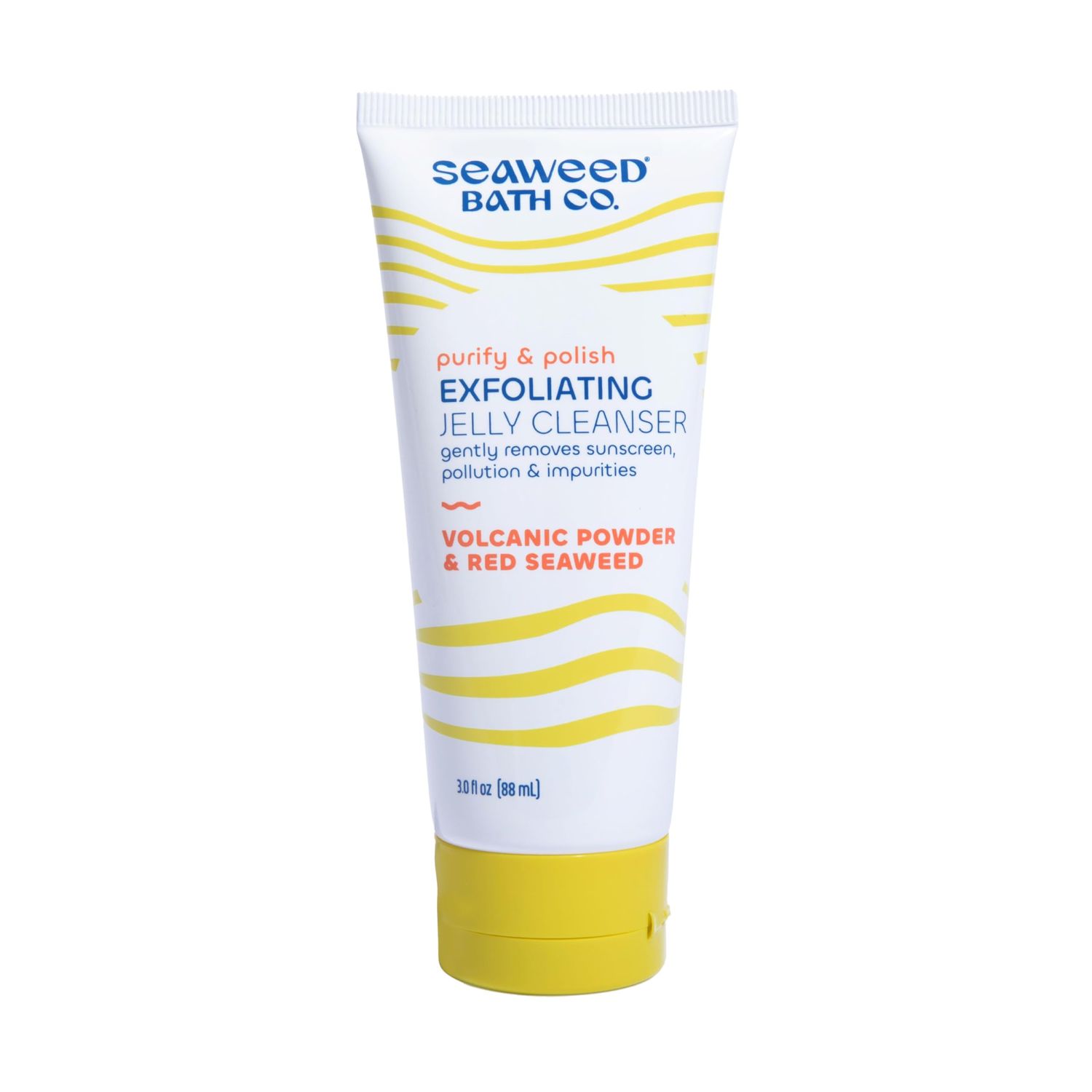 Seaweed Bath Co. Purify &amp; Polish Exfoliating Jelly Face Cleanser, 3 Oz., Daily Facial Scrub Wash, Gently Exfoliates for Smooth, Radiant Skin