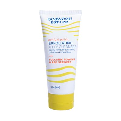 Seaweed Bath Co. Purify &amp; Polish Exfoliating Jelly Face Cleanser, 3 Oz., Daily Facial Scrub Wash, Gently Exfoliates for Smooth, Radiant Skin