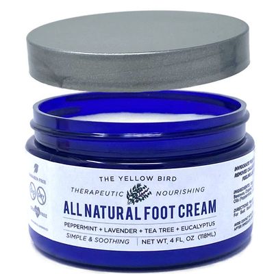 Yellow Bird Natural Foot Cream - For Dry and Cracked Feet Repair. Organic Athletes Foot Balm. Salve Moisturizer for Heel Care &amp; Callus Treatment with Tea Tree Oil &amp; Peppermint Essential Oils
