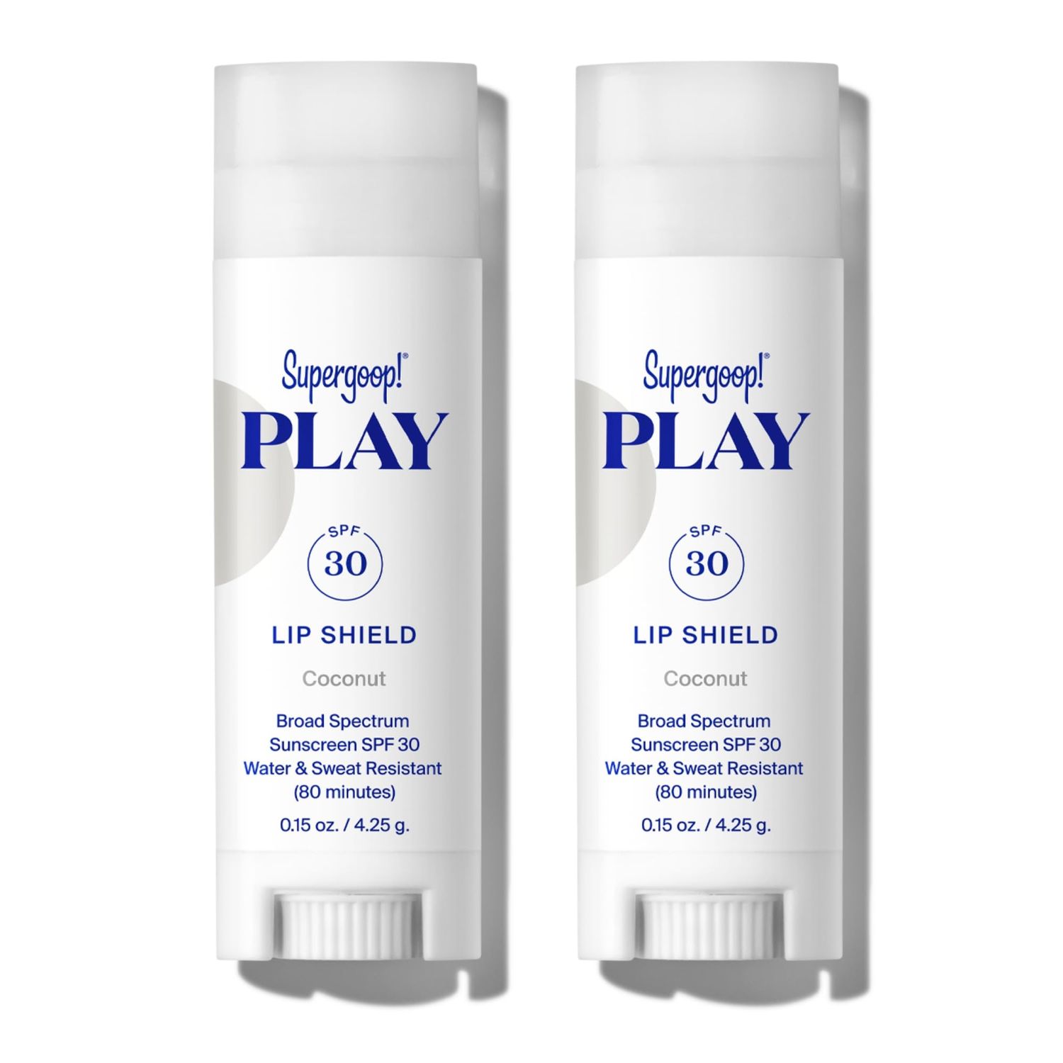 Supergoop! PLAY Lip Shield SPF 30 with Coconut - Pack of 2 - Moisturizing Lip Treatment For Dry Cracked Lips - Clean Ingredients &amp; Broad Spectrum UV Protection