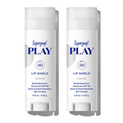 Supergoop! PLAY Lip Shield SPF 30 with Coconut - Pack of 2 - Moisturizing Lip Treatment For Dry Cracked Lips - Clean Ingredients &amp; Broad Spectrum UV Protection