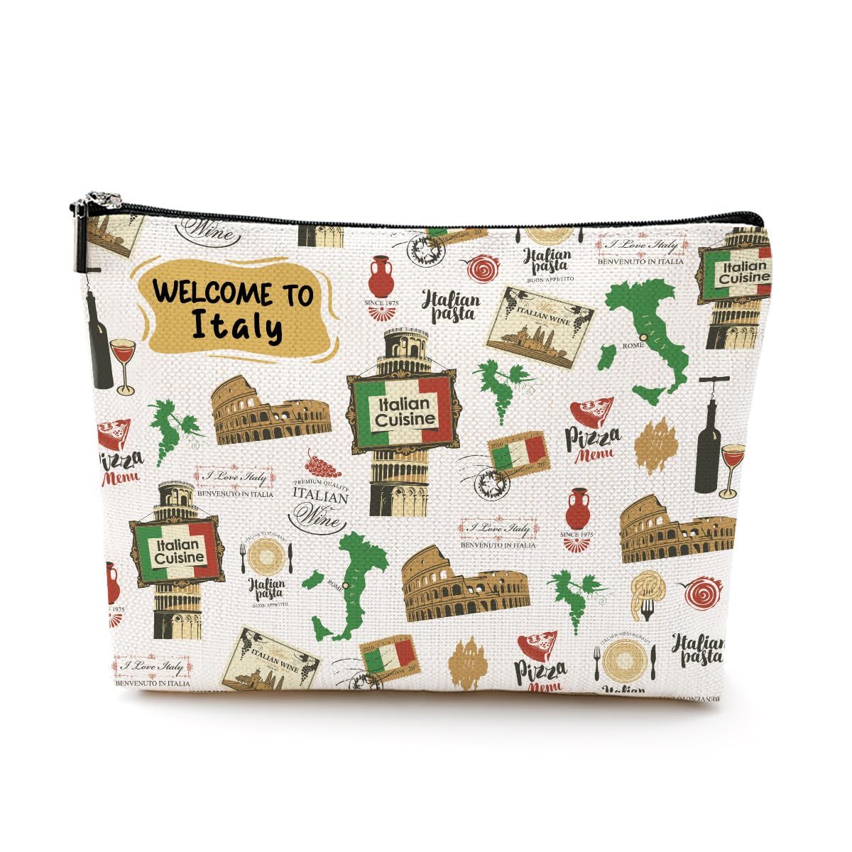 Italy Gifts Italy Makeup Bag Cosmetic Bag Italy Souvenirs Funny Italy Travel Gifts Birthday Bachelorette Party Friendship Gifts for Italy Lovers Women Girls Best Friend Sister Bridesmaid Christmas