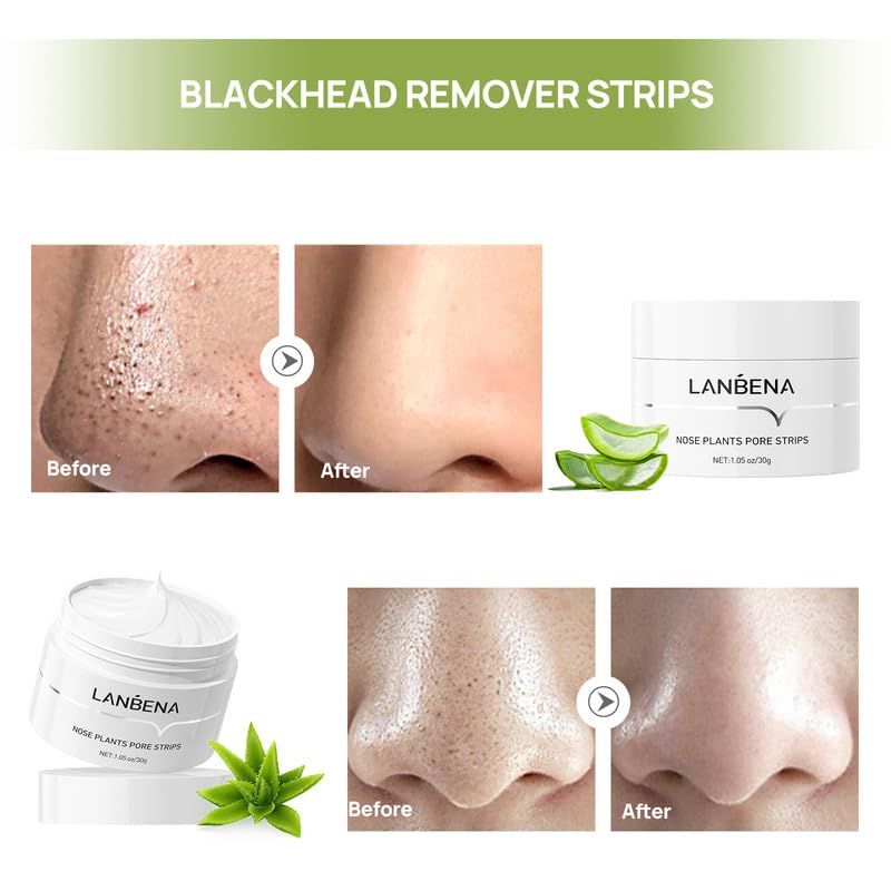 LANBENA Blackhead Remover - Peel Off Mask for Nose &amp; Face, Blackhead Removal Kit 1.05oz